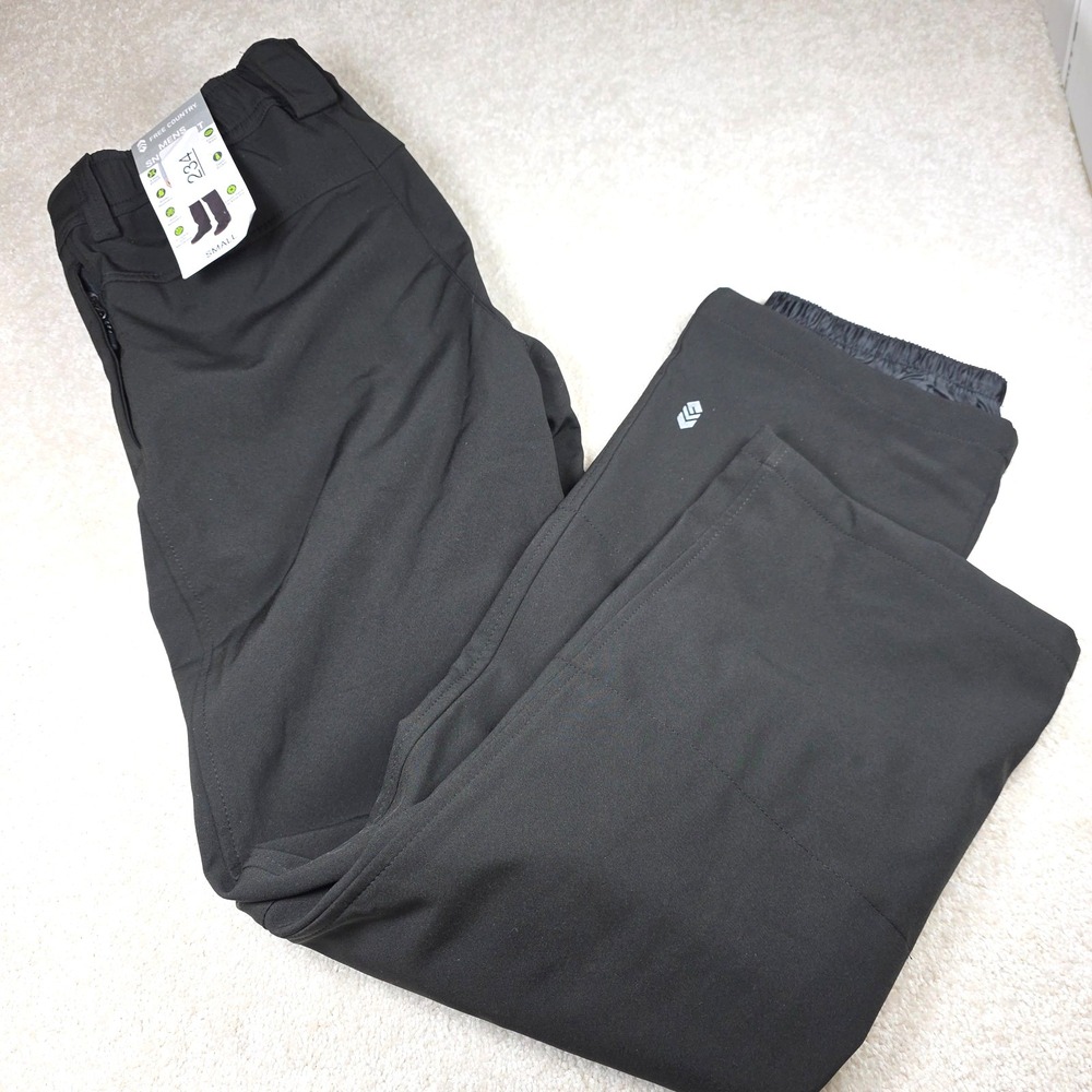 Free Country Snow Pants Mens 28x30 Black Elastic Waist‎ Skiing Snowboarding NWT